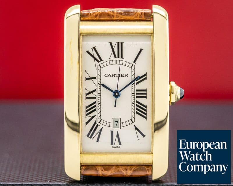 Image of Cartier Tank Americaine Large Mens 18K Yellow Gold