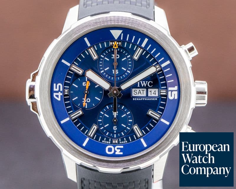 Image of IWC Aquatimer Chronograph SS / Rubber Blue Dial 