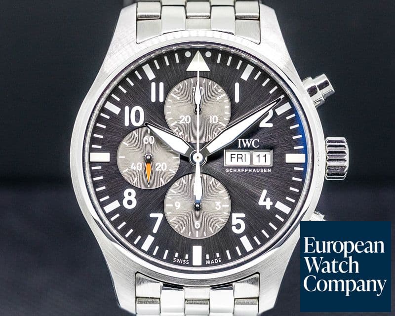 Image of IWC Pilot Spitfire Chronograph SS Grey SS Bracelet 
