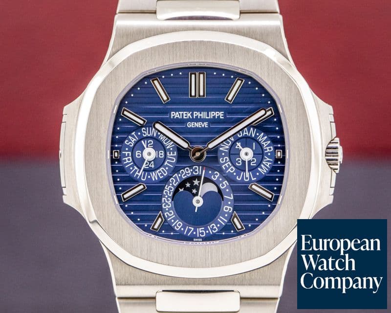 Image of Patek Philippe Nautilus 5740 Perpetual Calendar 18k White Gold Blue Dial 