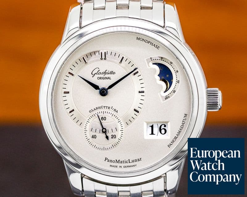 Image of Glashutte Original PanoMaticLunar SS Silver Dial Bracelet
