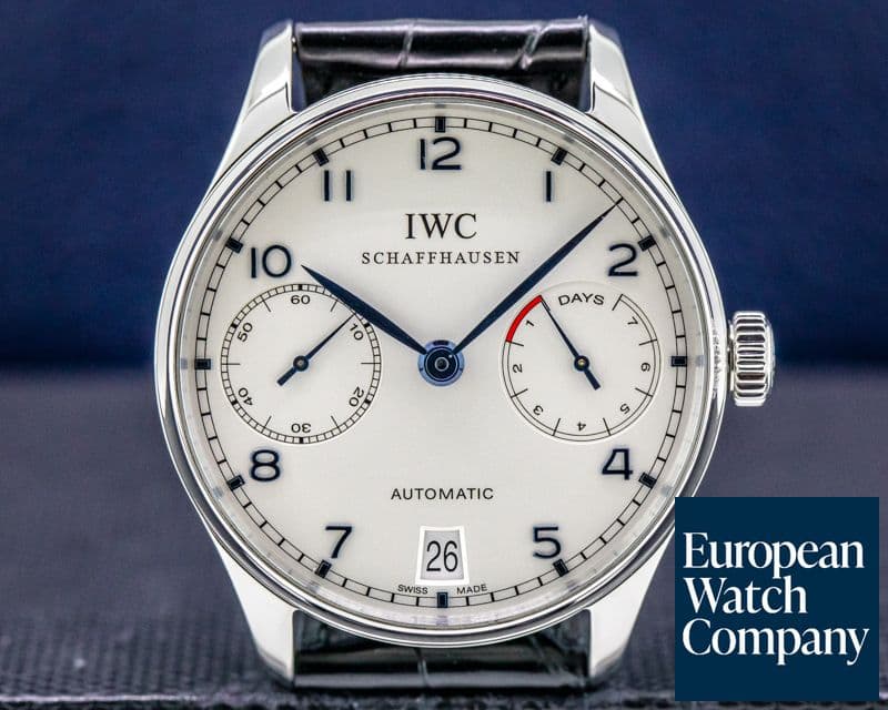 Image of IWC Portuguese 7 Day SS / Blue Numerals 