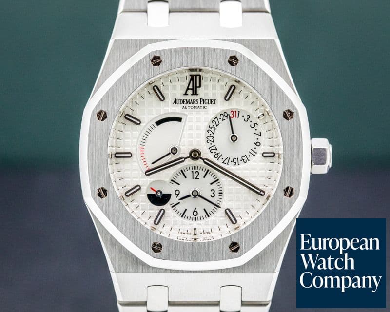 Image of Audemars Piguet Royal Oak Dual Time SS White Dial FULL SET 