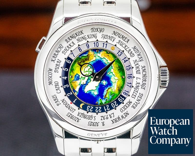 Image of Patek Philippe World Time 5131P Enamel Dial PLATINUM / Bracelet