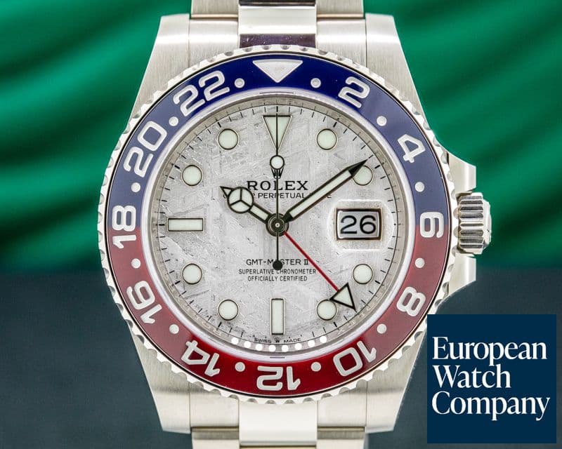 Image of Rolex GMT Master II Ceramic "Pepsi" White Gold METEORITE DIAL UNWORN