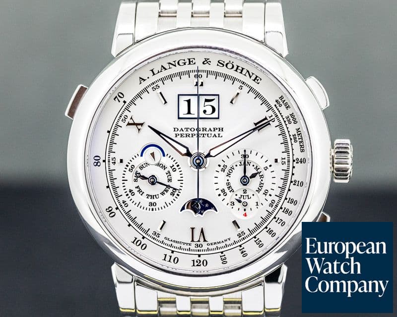 Image of A. Lange and Sohne Datograph Perpetual Calendar Chronograph 410.025 Platinum Bracelet
