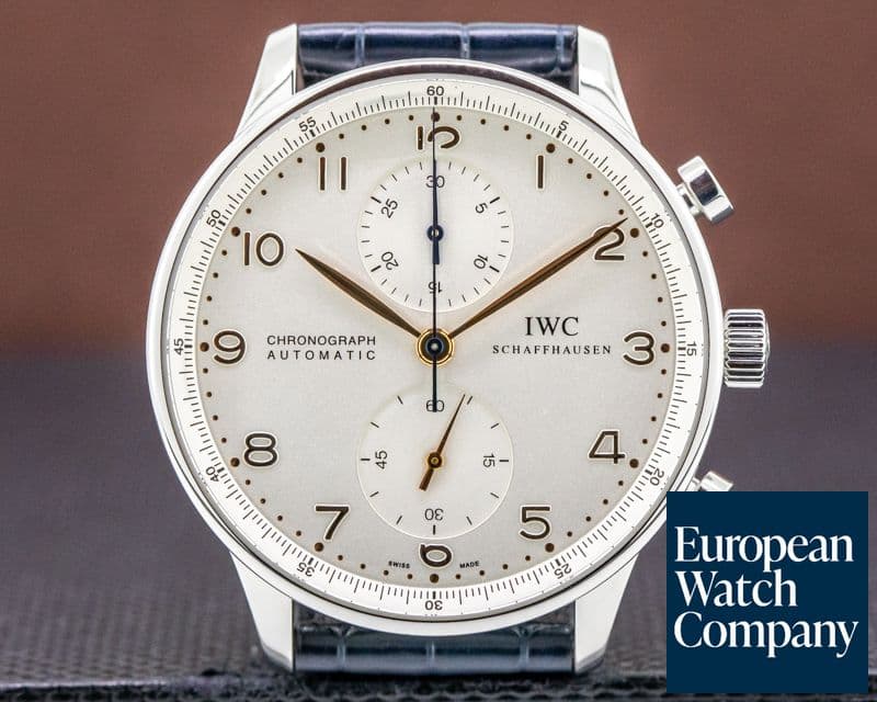 Image of IWC Portuguese Chronograph SS Silver Dial / Gold Numerals 