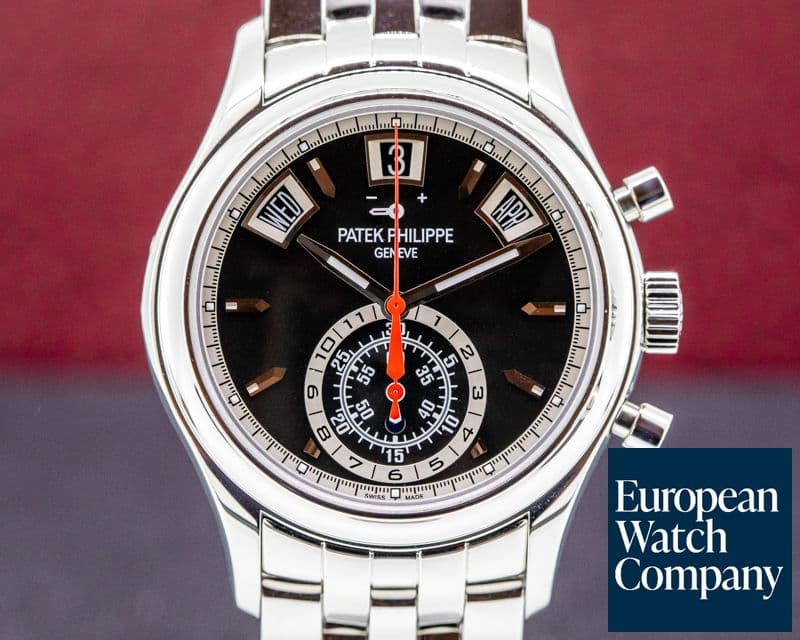 Image of Patek Philippe Annual Calendar 5960A Black Dial Chronograph SS DISCONTINUED 