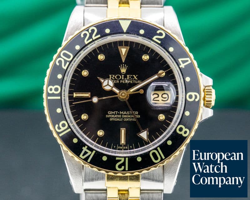 Image of Rolex GMT Master Black Nipple Dial 18K / SS Jubilee 