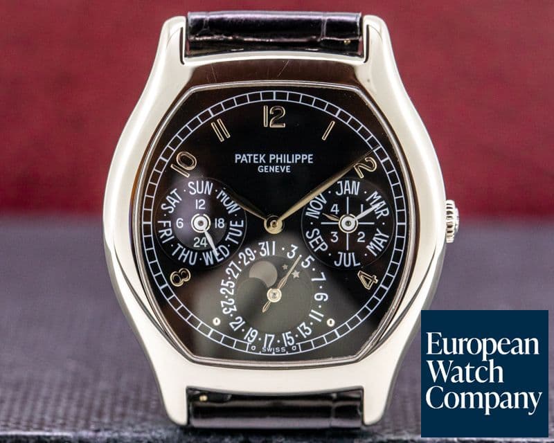 Image of Patek Philippe Perpetual Calendar 5040G Tonneau 18k WG / Black Dial 