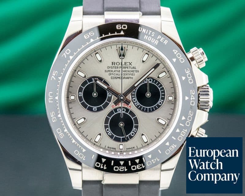 Image of Rolex Daytona 116519 18K White Gold Ceramic Oysterflex Silver Dial 
