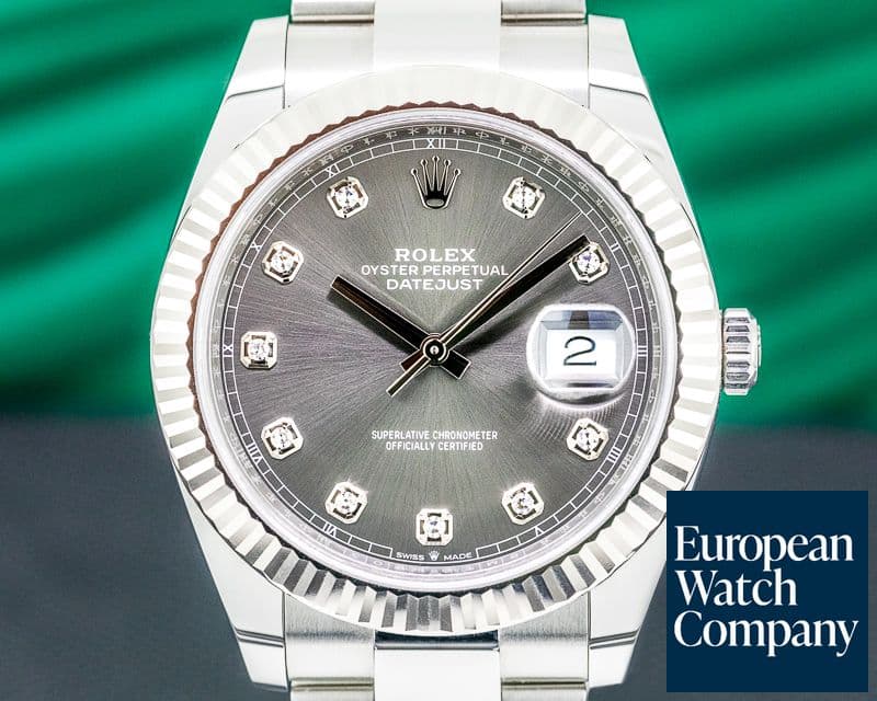 Image of Rolex Datejust 41 Dark Rhodium Dial DIAMONDS