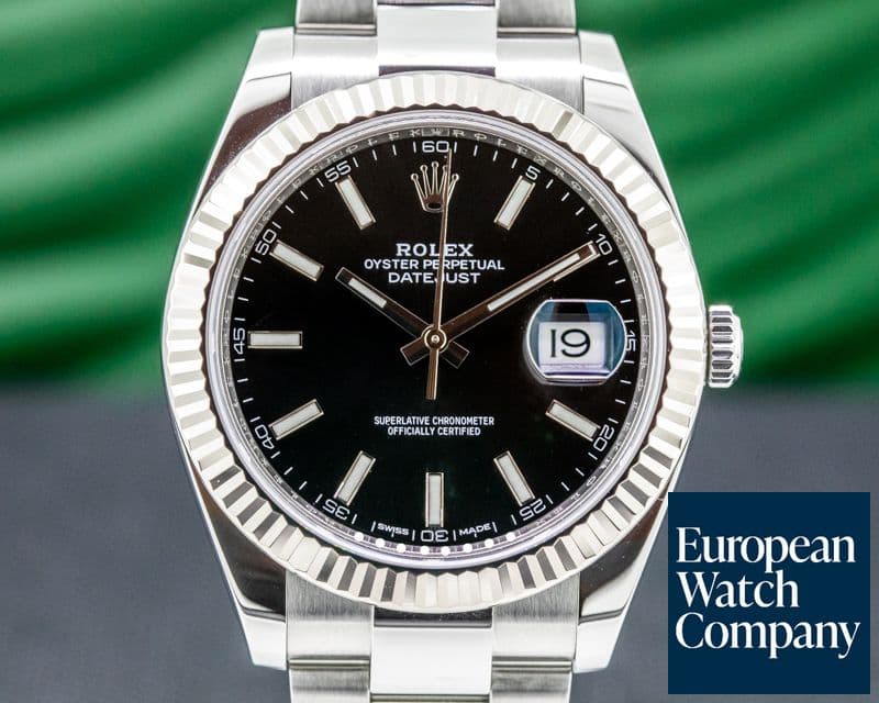 Image of Rolex Datejust 41 Black Stick Dial SS 
