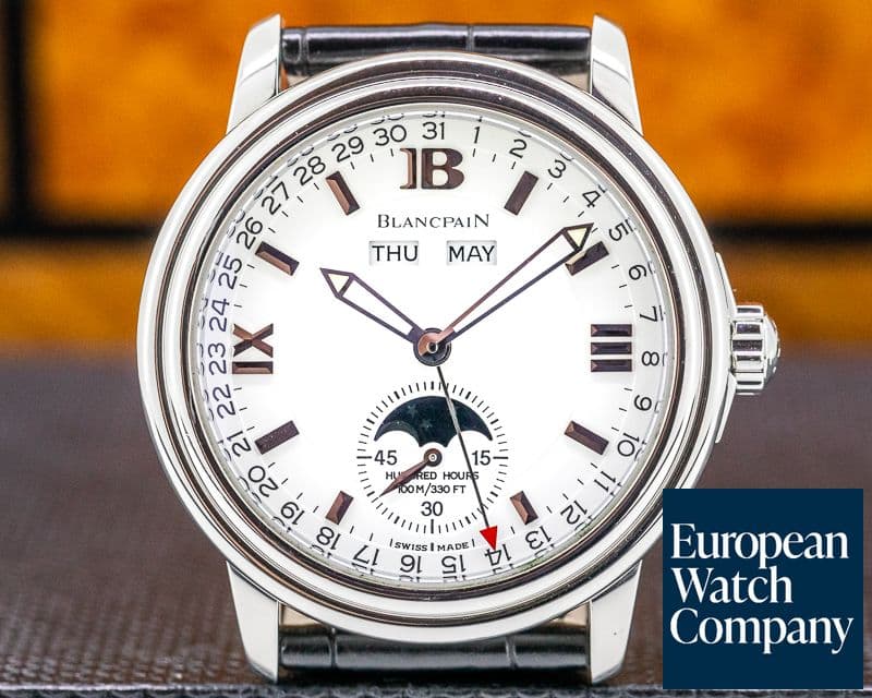 Image of Blancpain Triple Date Moon White Dial Steel 