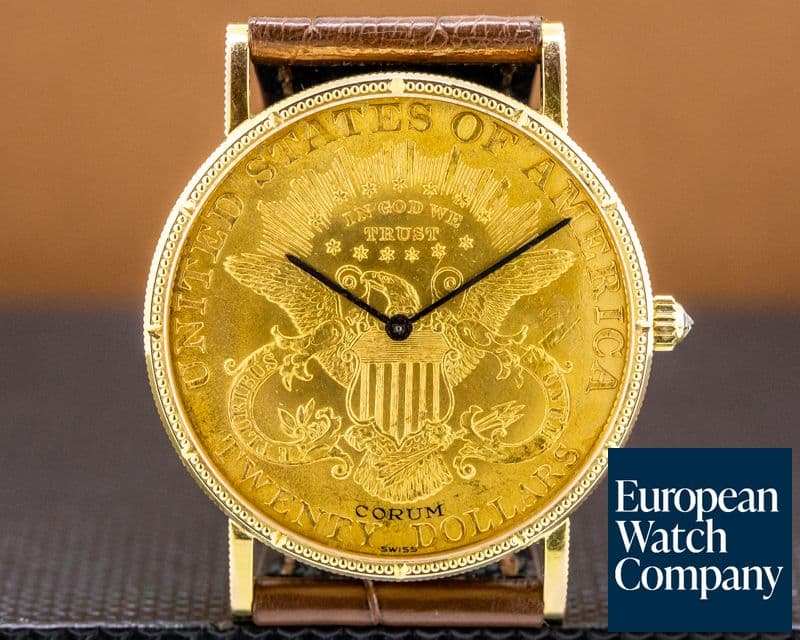Image of Corum United States $20 Coin YG Manual Winding 18k Tang Buckle FULL SET
