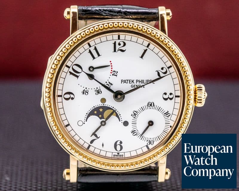 Image of Patek Philippe Moonphase Power Reserve 18K Rose Gold Hobnail Bezel 