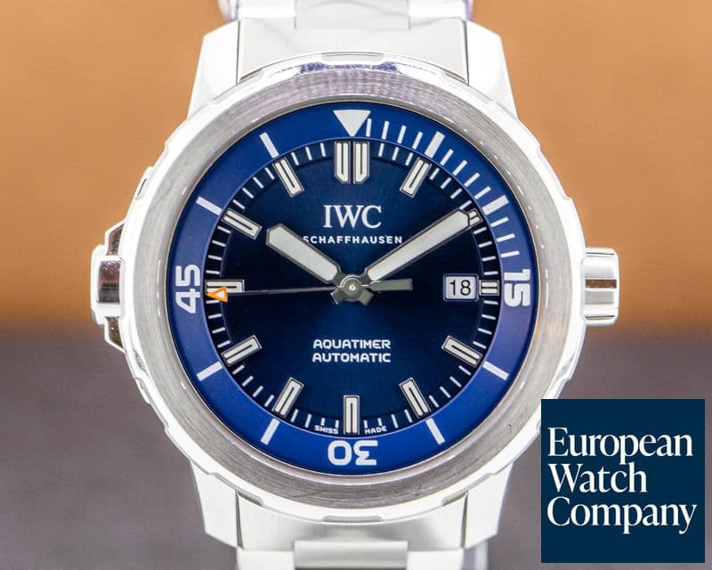 Image of IWC Aquatimer Automatic Expedition Jacques Cousteau Blue Dial / Bracelet