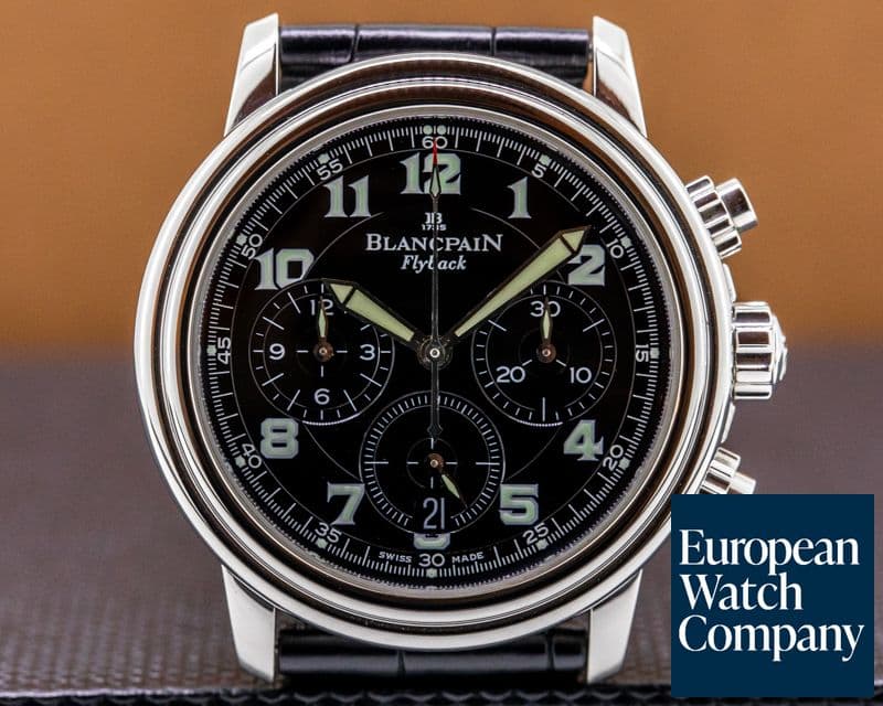 Image of Blancpain Leman Flyback Chronograph Black Dial SS 