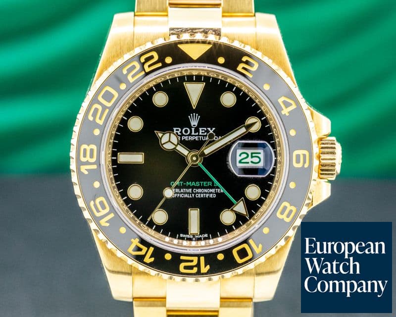 Image of Rolex GMT Master II 116718 Black Dial 18K Yellow Gold / Bracelet