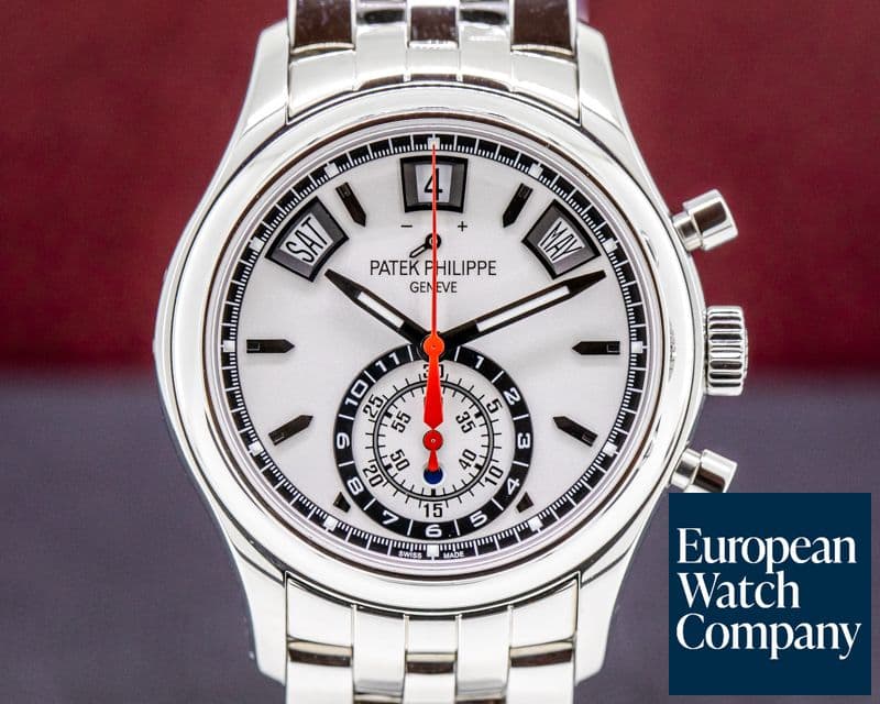 Image of Patek Philippe Annual Calendar 5960 Chronograph SS Silver Dial FULL SET 