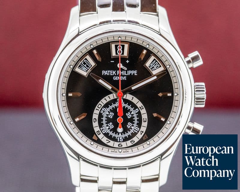 Image of Patek Philippe Annual Calendar Black Dial Chronograph SS DISCONTINUED  
