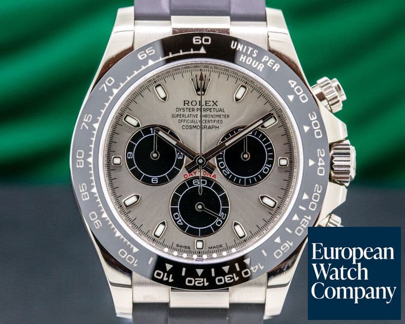 Image of Rolex Daytona 116519 18K White Gold Ceramic Oysterflex Silver Dial 