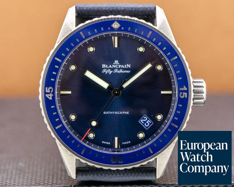 Image of Blancpain Fifty Fathoms Bathyscaphe Ceramic Blue Dial 