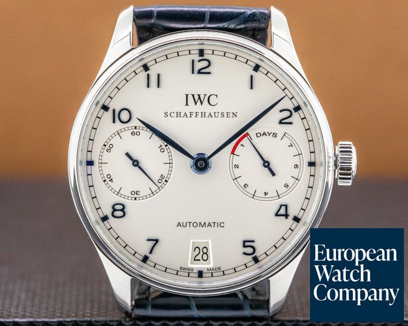 Image of IWC Portuguese 7 Day SS / Blue Numerals 