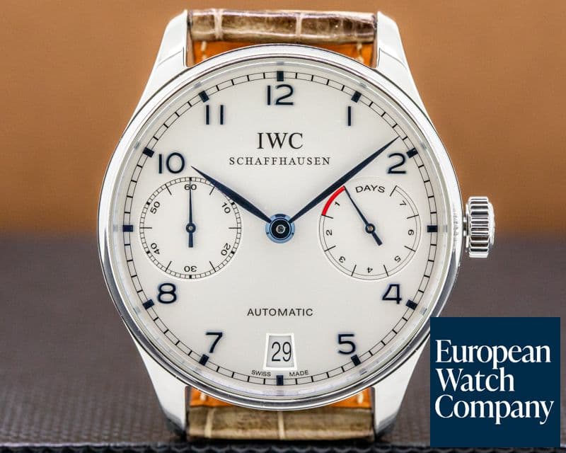 Image of IWC Portuguese 7 Day SS / Blue Numerals 