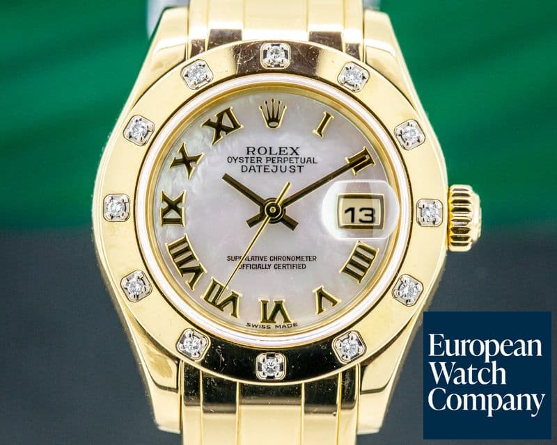 Image of Rolex Ladies Datejust 
Pearlmaster Masterpiece Champagne 18K YG
