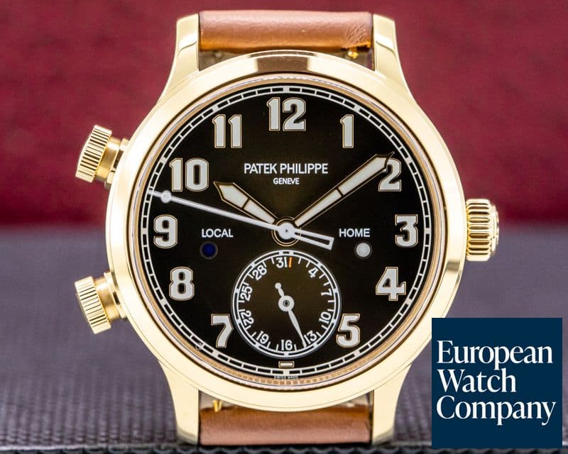 Image of Patek Philippe Mid Size 7234R Calatrava Pilot Travel Time 18k Rose Gold 2020