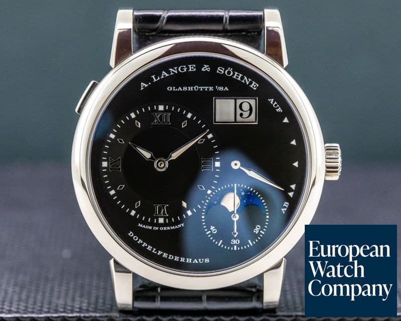 Image of A. Lange and Sohne Lange 1 Moon 192.029 18K White Gold Black Dial / Day Night 