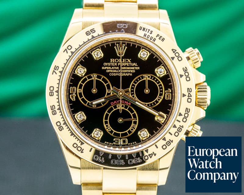 Image of Rolex Daytona 116508 Black Diamond Dial Yellow Gold / Bracelet