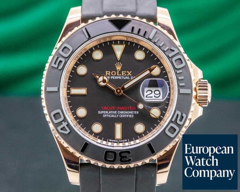 Image of Rolex Yacht Master 116655 18K Rose Gold / Rubber 