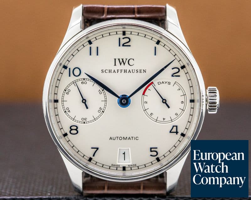 Image of IWC Portuguese 7 Day SS / Blue Numerals 