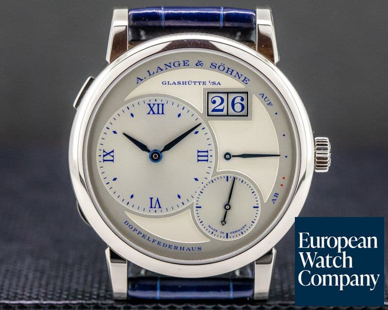 Image of A. Lange and Sohne Lange 1 25th Anniversary 191.066 18k WG Half Hunter LIMITED 