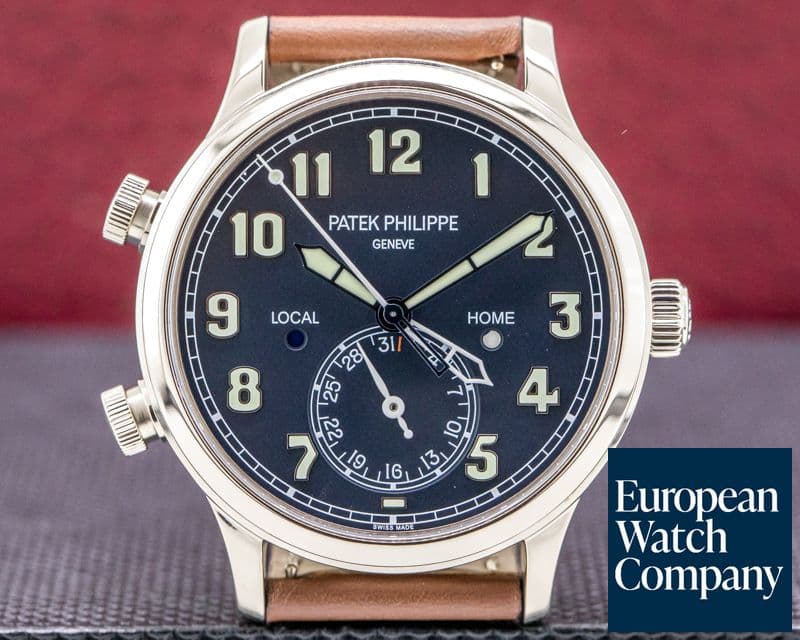 Image of Patek Philippe Calatrava 5524G Pilot Travel Time 18k White Gold 