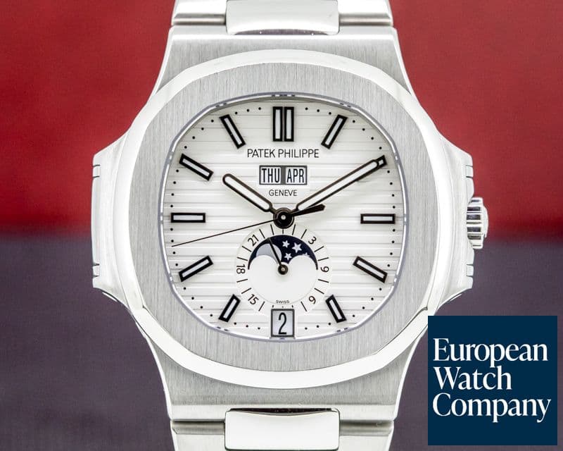 Image of Patek Philippe Nautilus Annual Calendar 5726 Moon White Dial SS FULL SET