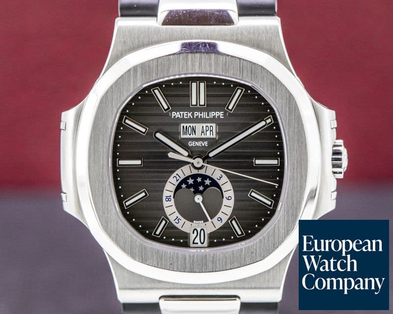 Image of Patek Philippe Nautilus Annual Calendar 5726 Moon SS Grey Dial 
