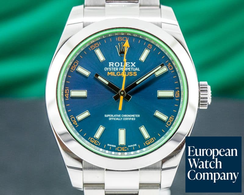Image of Rolex Milgauss SS Blue Dial Green Crystal 2019
