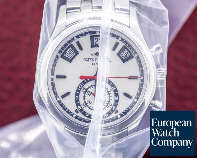 Image of Patek Philippe Annual Calendar 5960 Chronograph SS Silver Dial SERVICE SEALED 