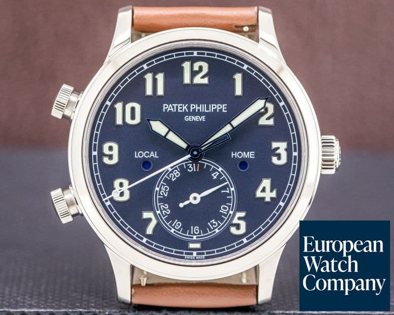 Image of Patek Philippe Calatrava 5524G Pilot Travel Time 18k White Gold UNWORN