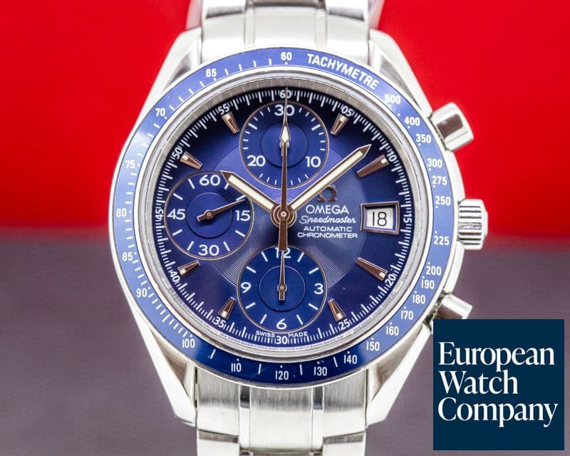 Image of Omega Speedmaster Chronograph Blue Dial SS 