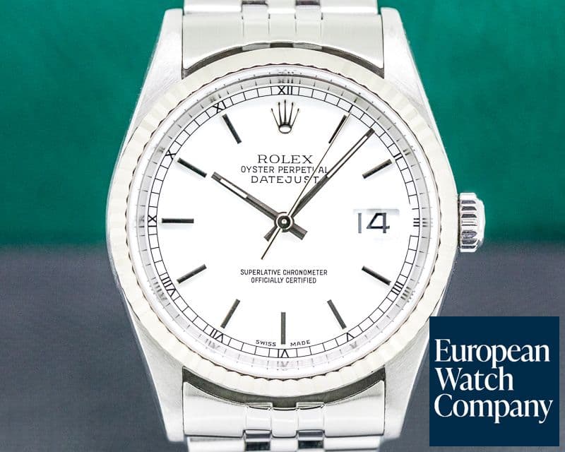 Image of Rolex Datejust White Stick Dial SS Jubilee FULL SET
