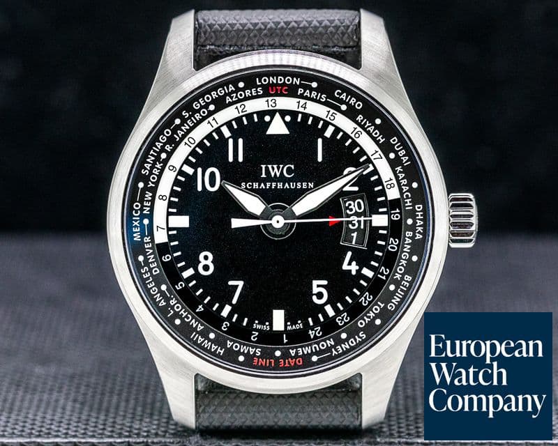 Image of IWC Pilot WorldTimer SS Black Dial 