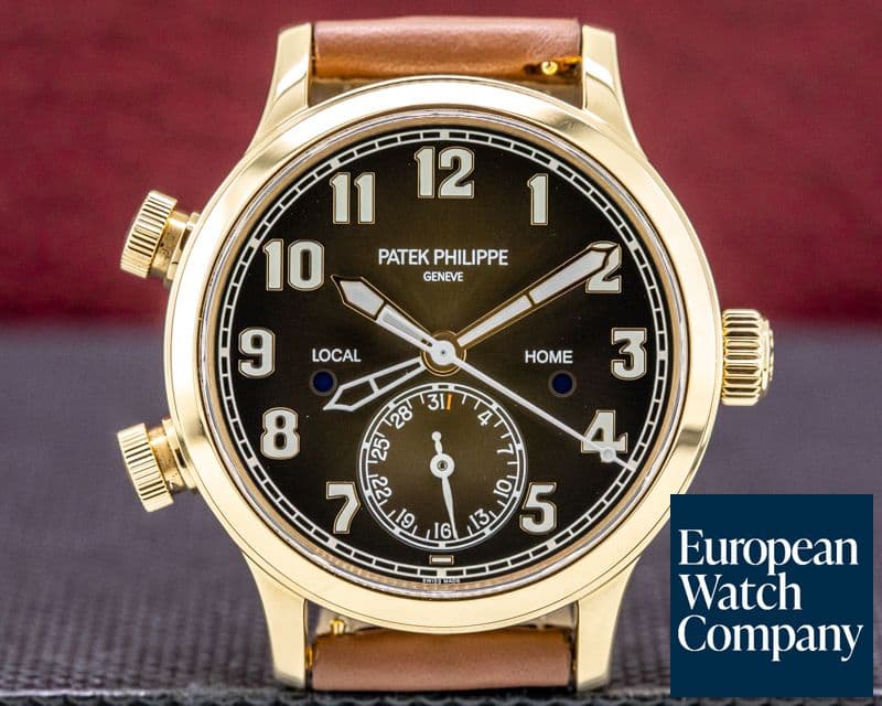 Image of Patek Philippe Mid Size 7234R Calatrava Pilot Travel Time 18k Rose Gold 