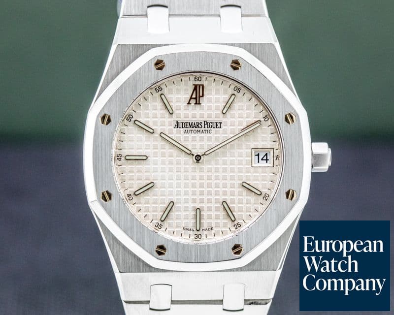 Image of Audemars Piguet Royal Oak 15202 Jumbo White Dial VERY NICE FULL SET