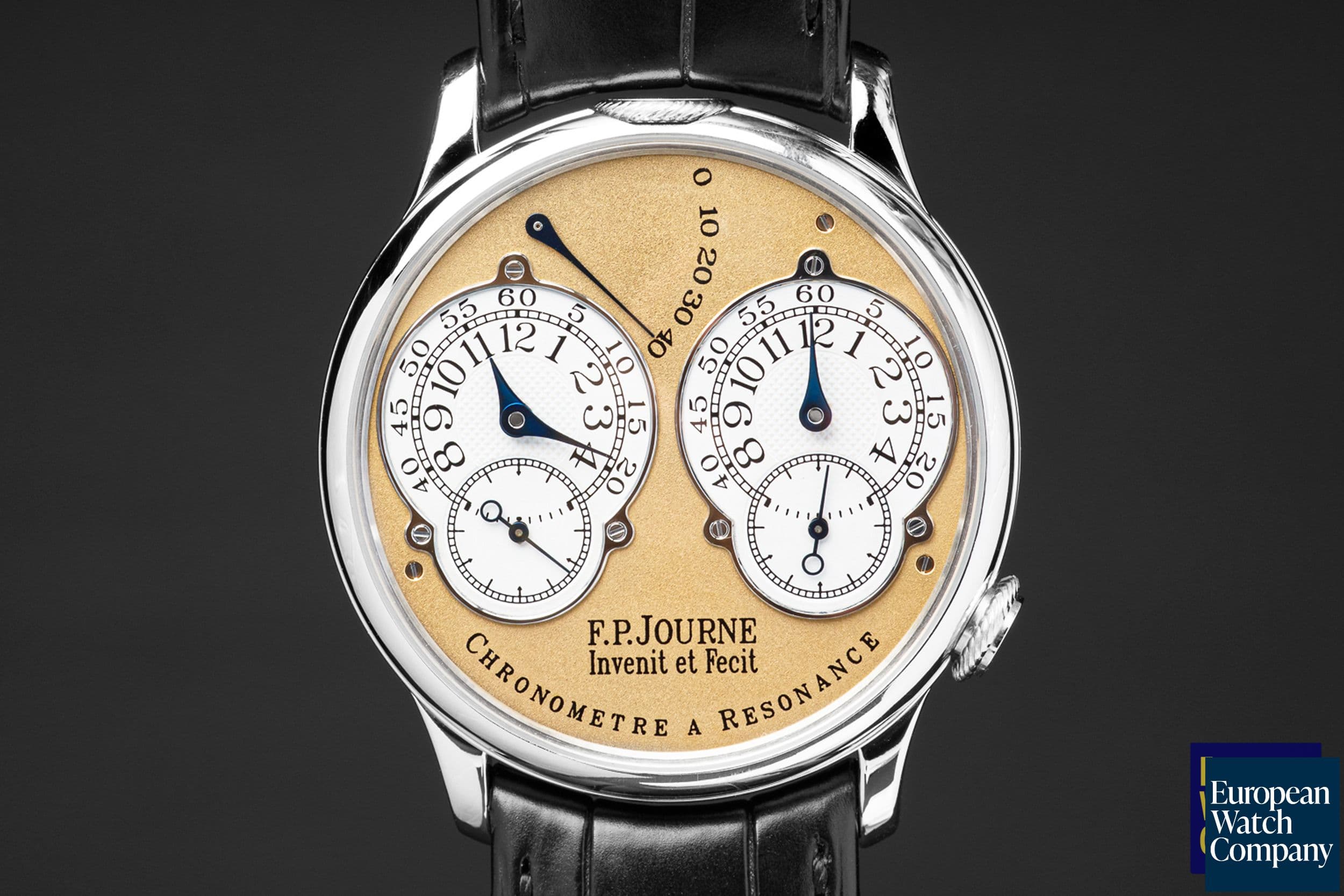 Image of F. P. Journe Chronometre Resonance Platinum Gold Dial 38MM BRASS MOVEMENT PATRIMOINE