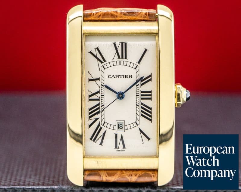Image of Cartier Tank Americaine Large Mens 18K Yellow Gold