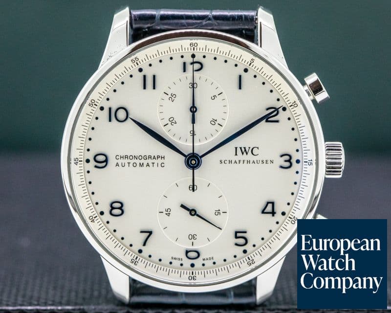 Image of IWC Portuguese Chronograph SS Silver Dial / Blue Numerals